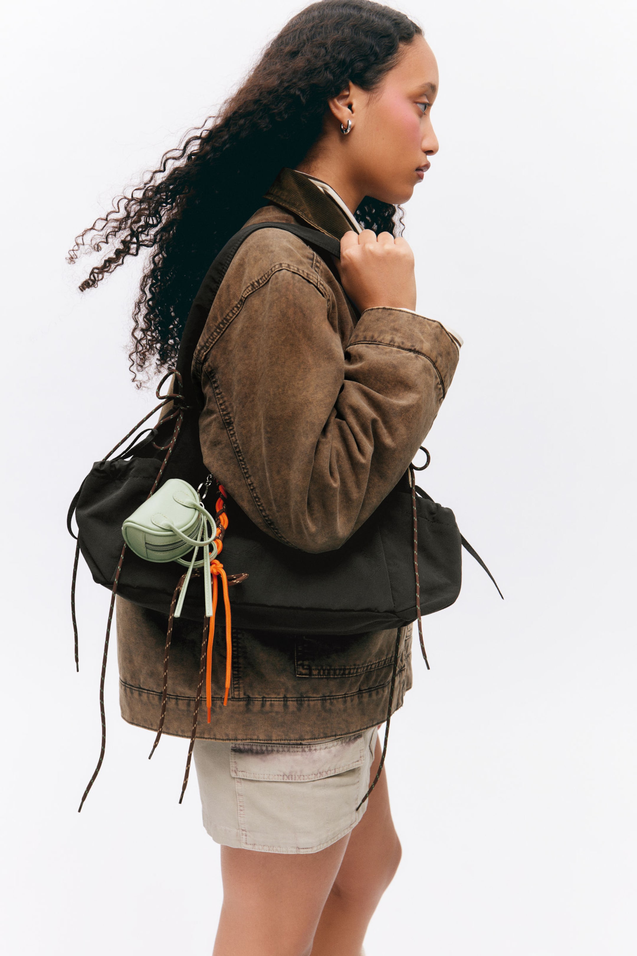 Black - Rectangular Shoulder Bag - 2