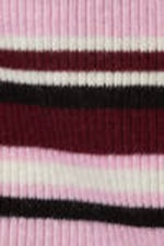 Dark Red & Pink Stripe - Ribbed Frilled Mini Shorts - 4
