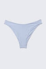 Shiny Light Blue - Scooped High-Cut Bikini Bottoms - 3