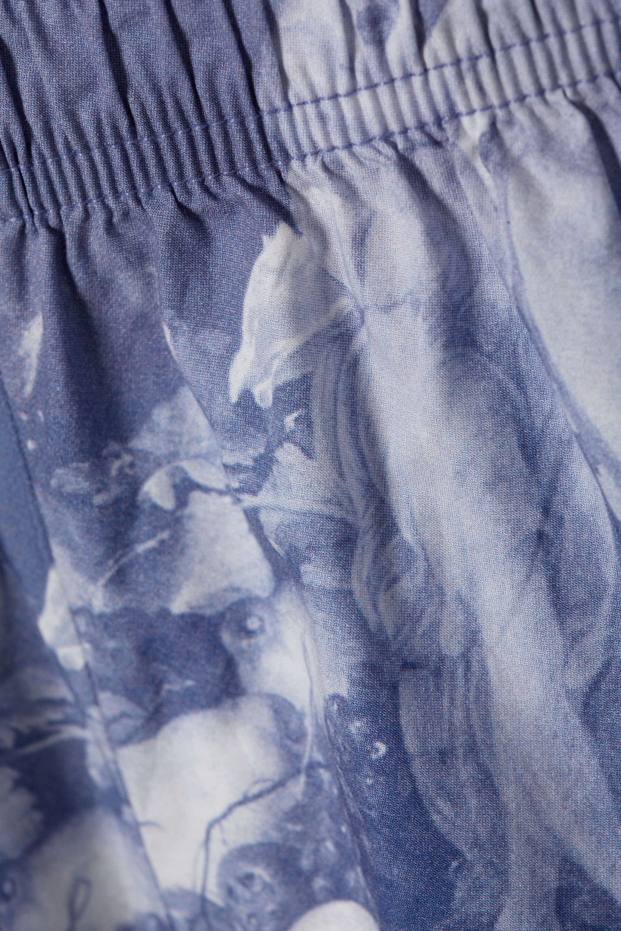 Blue - Baroque Collage - Mid-Rise Printed Poplin Pyjama Shorts - 4
