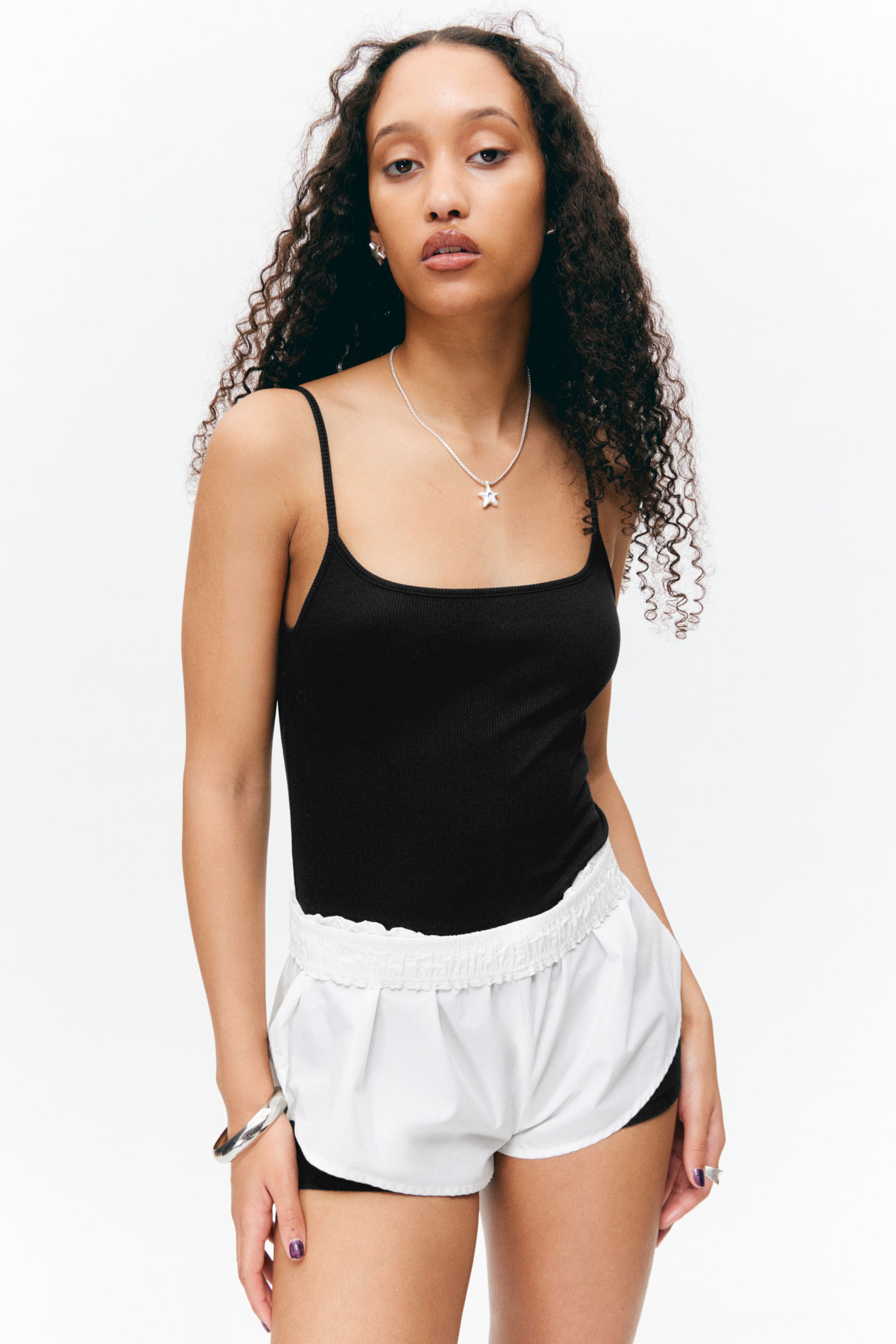White - Mid-Rise Cotton Poplin Pyjama Shorts - 2