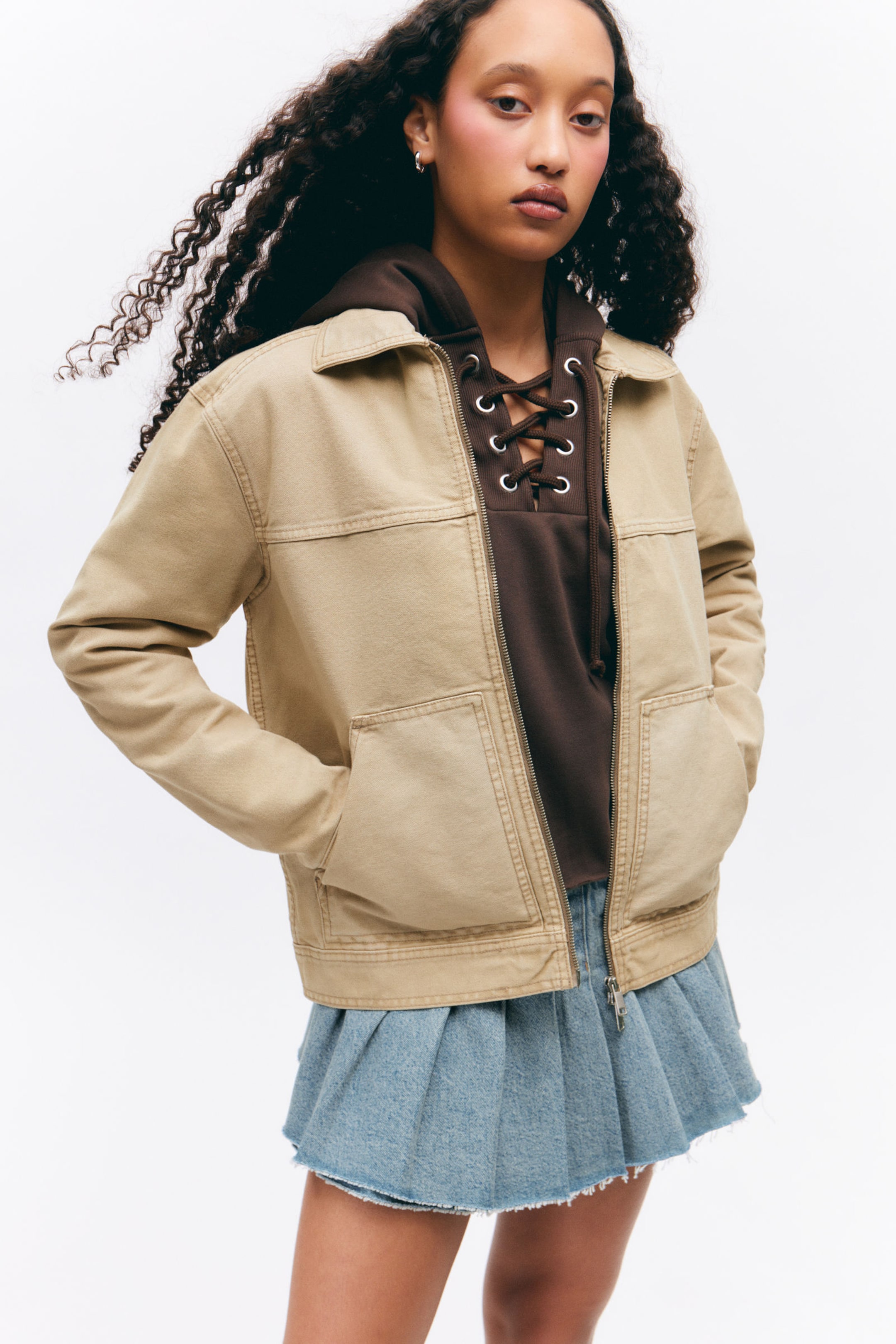 #938976 - Two-way Zip Oxford Jacket - 2