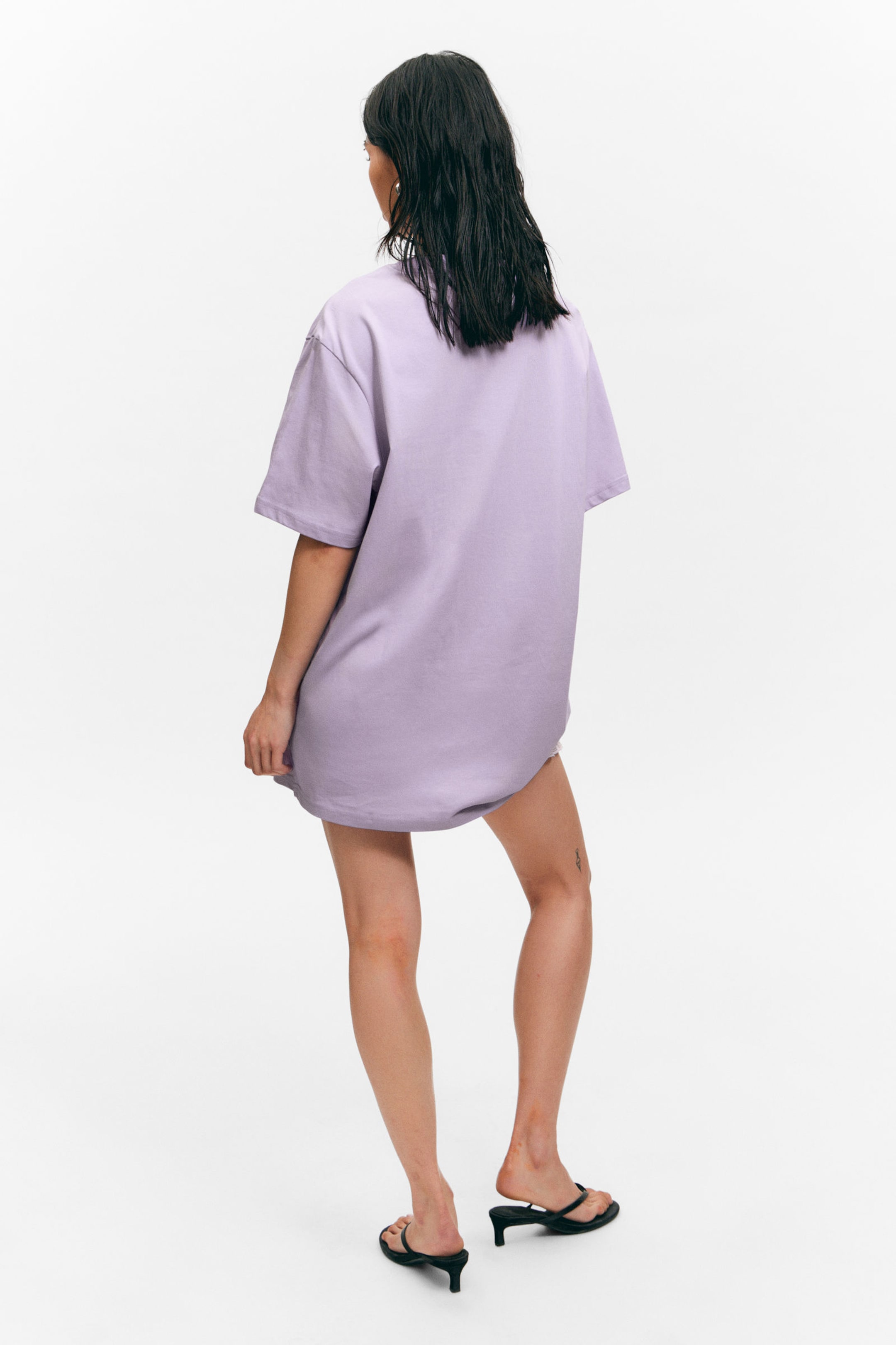 Lilac - Purple Dusk - Oversized Throw-on T-shirt - 3