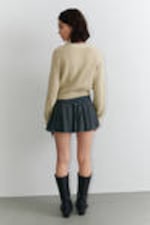 Beige - Chunky cropped cardigan - 2