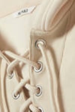 Light Beige - Cropped Lace-up Hoodie - 4