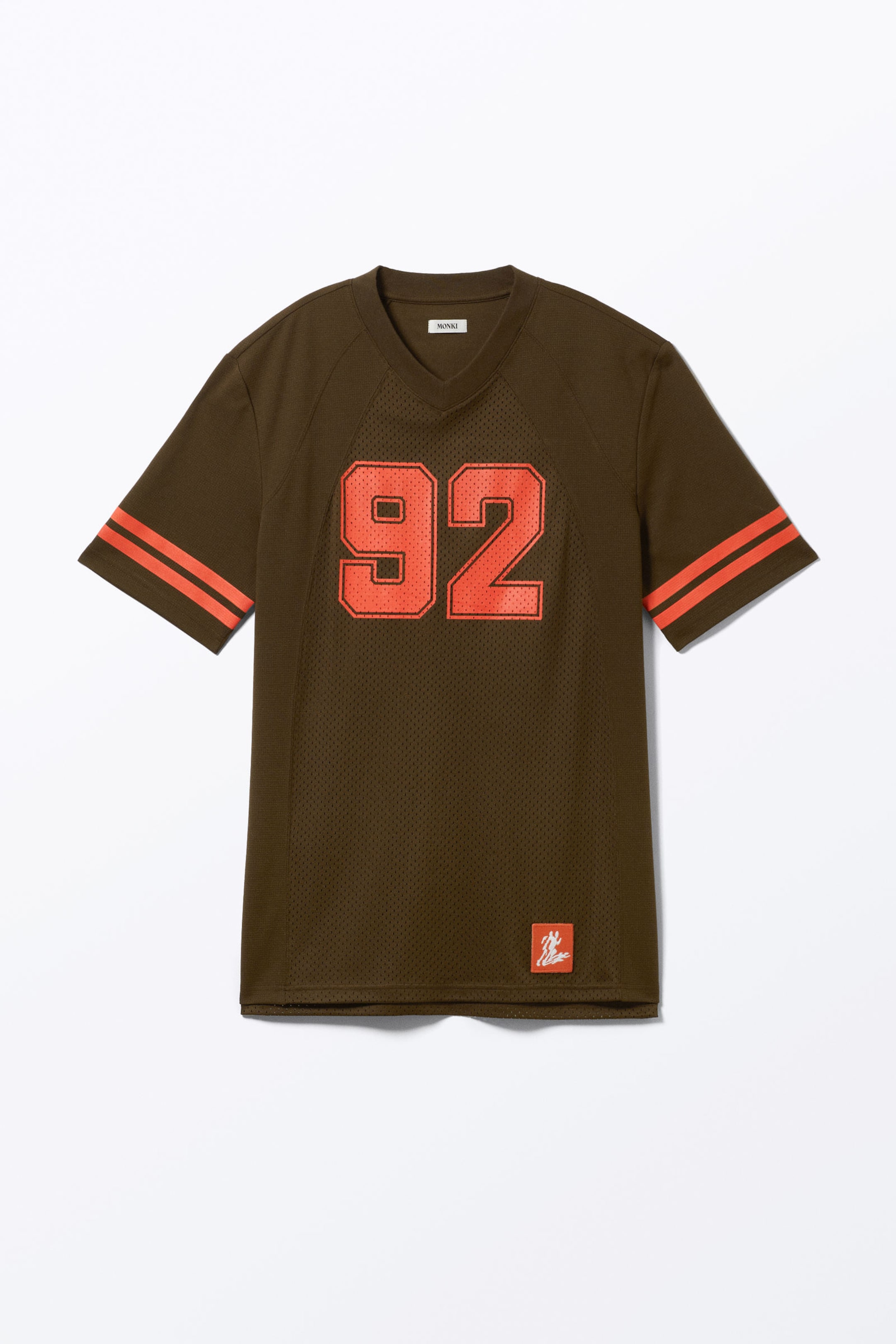 Dark Brown & Red - Sporty Mini T-shirt Dress - 3