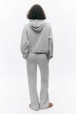 Grey Melange - Cropped Terry Pyjama Hoodie - 2