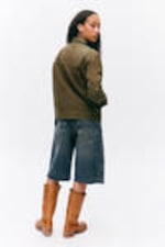 Dark Khaki Green - Two-way Zip Oxford Jacket - 3