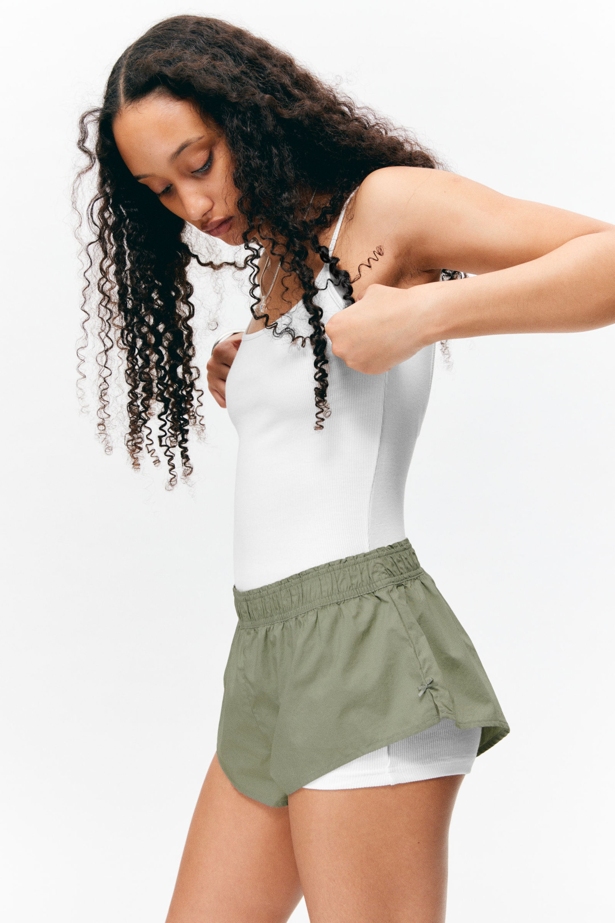 Khaki Green - Mid-Rise Cotton Poplin Pyjama Briefs - 2