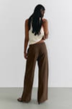 Dark Brown - Low-Rise Relaxed Pull-on Trousers - 2