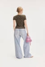 Brown - Floral - Cropped t-shirt - 2