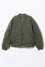 Dark Khaki - Floral - Loose Reversible Bomber Jacket - 5