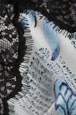 White Newspaper - Blue Flame - Lace-Trimmed Satin Camisole - 5