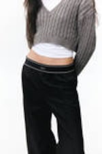 Black - Loose Elastic Suiting Trousers - 2