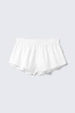 White - Mid-Rise Cotton Poplin Pyjama Shorts - 4