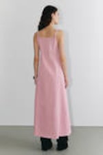 Dusty Pink - Sleeveless Twill Maxi Slip Dress - 4