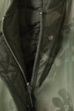 Dark Khaki - Floral - Loose Reversible Bomber Jacket - 7