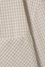 Checked Light Beige - Long-Sleeved Oversized Poplin Shirt - 5