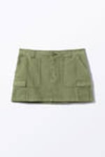 Khaki Green - Mini Cotton Cargo Skirt - 3
