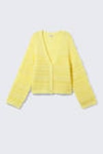 Light Yellow - Soft Knitted Single-Breasted Cardigan - 4