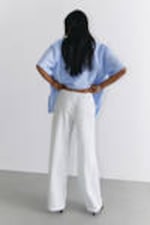 White - Blue Stripes - Low-Rise Relaxed Pull-on Trousers - 3