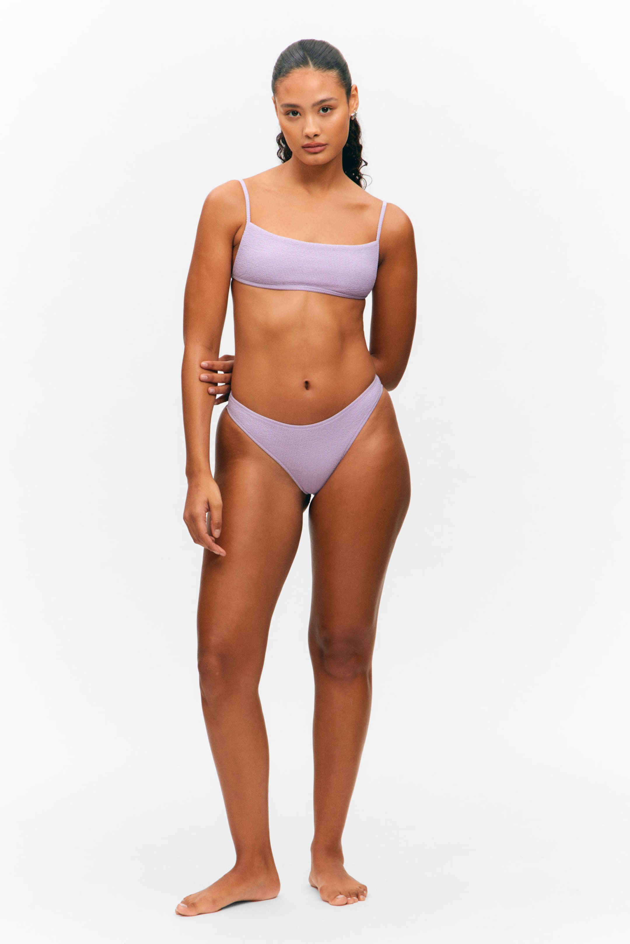 Lilac - Structured Brazilian Cut Bikini Bottoms - 0