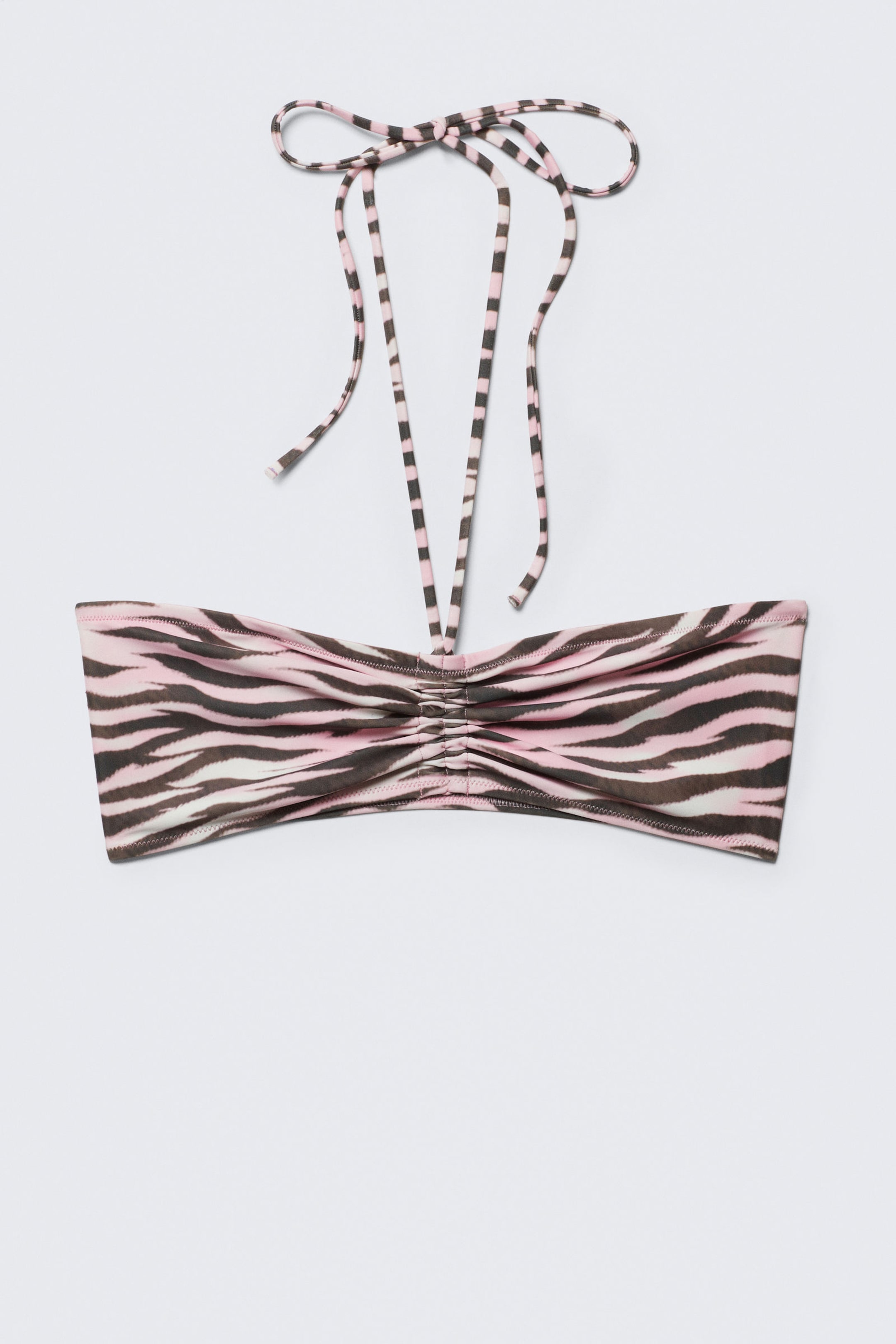 #D6A2B2 - Drawstring Bandeau Halter Bikini Top - 1