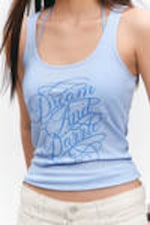 Light Blue - Dream & dazzle - Printed Fitted Tank Top - 2