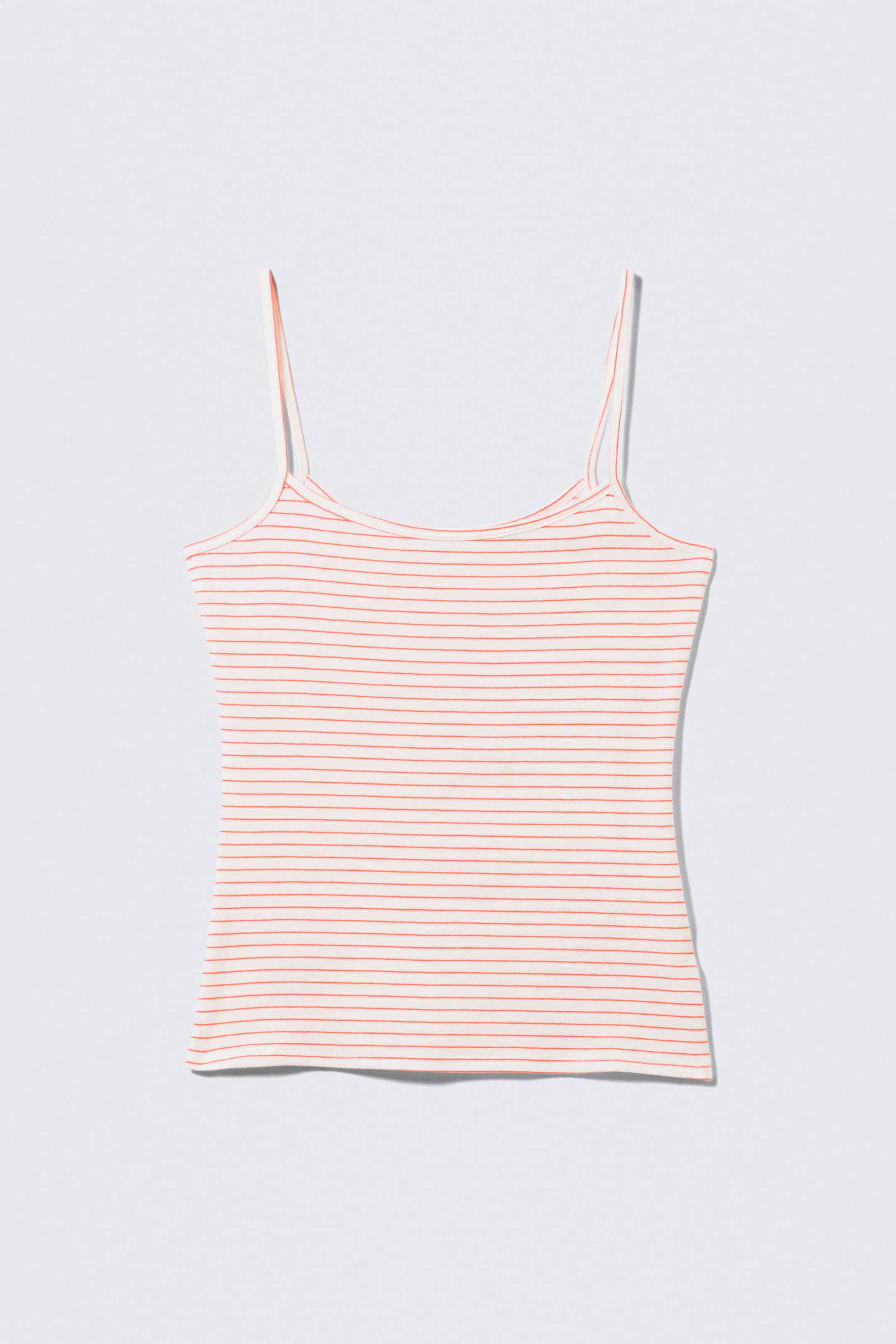 Red & White Stripes - Slim Strappy Tank Top - 4