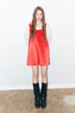 Red - Mini Pinafore Dress - 0
