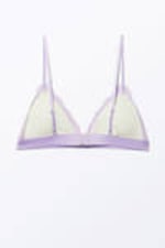 Dusty White & Lilac - Soft Padded Triangle Bra - 1