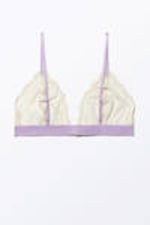 Off-white & Lilac - Lacey Soft Lace Triangle Bra - 1