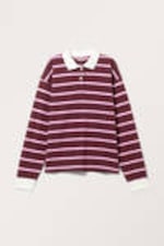 Burgundy - Long Sleeve Rugby Polo Top - 3
