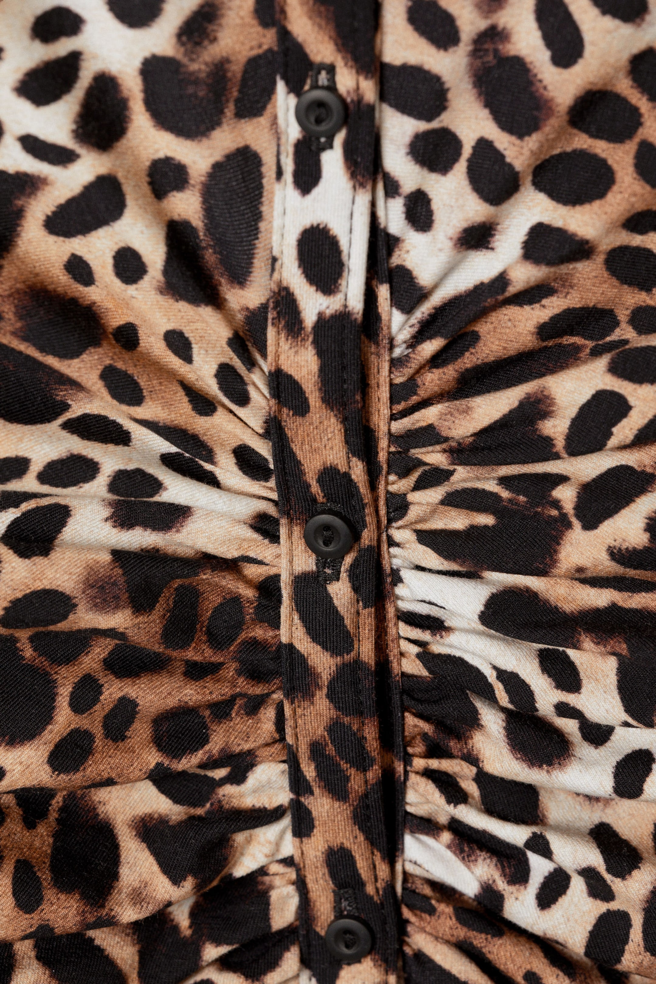Leopard-print - Short-Sleeved Mini Shirt Dress - 4