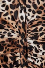 Leopard-print - Short-Sleeved Mini Shirt Dress - 4