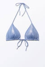 Blue Glitter - Glitter Triangle Bikini Top - 3