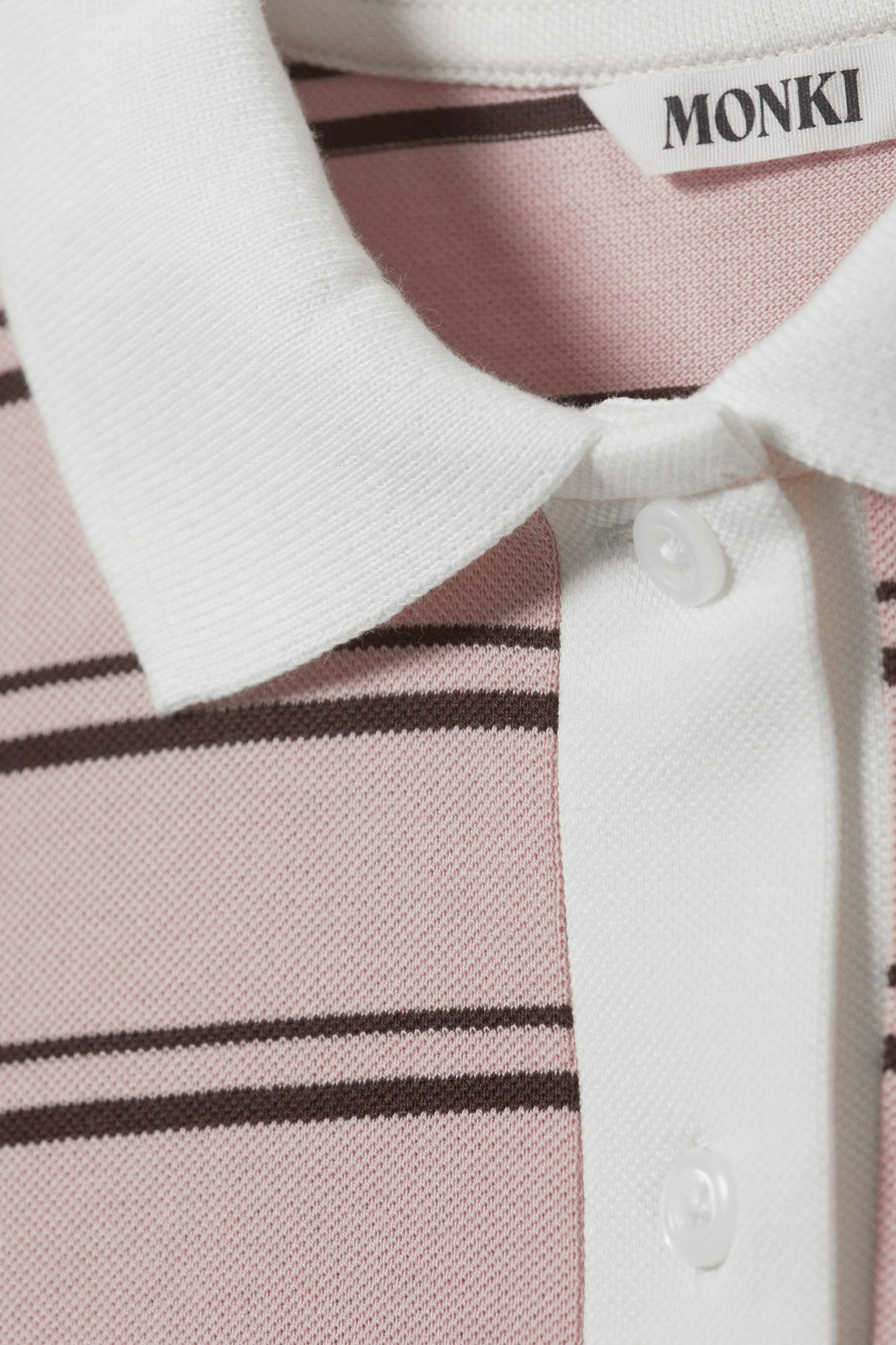 Light Pink - Brown Stripes - Long Sleeve Rugby Polo Top - 4