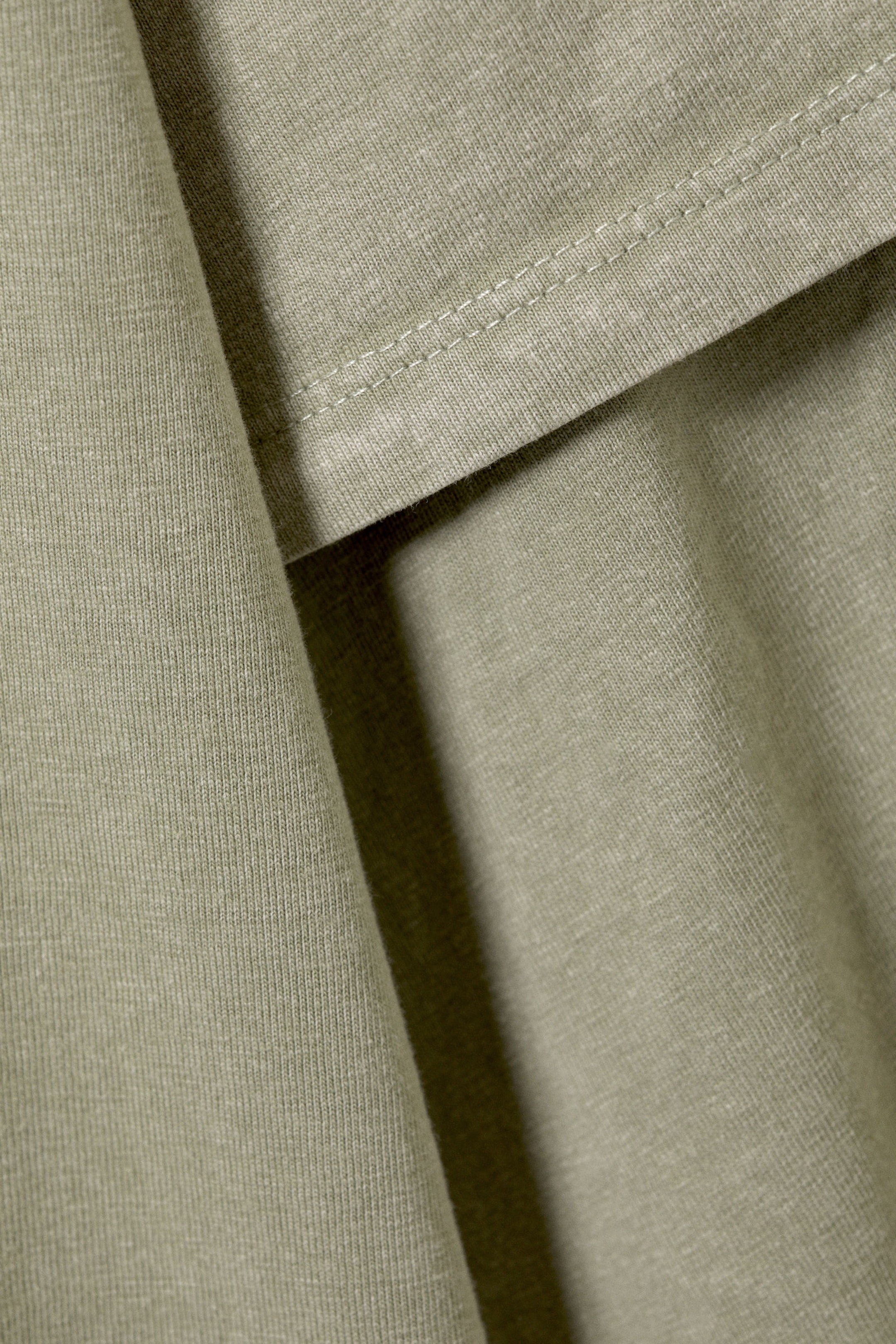 Light Khaki - Cosmic Echo - Long-Sleeved Double-Layered Oversized T-shirt - 4