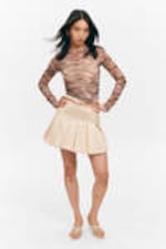 Tiger-striped Pink - Long-Sleeved Printed Mesh Top - 2