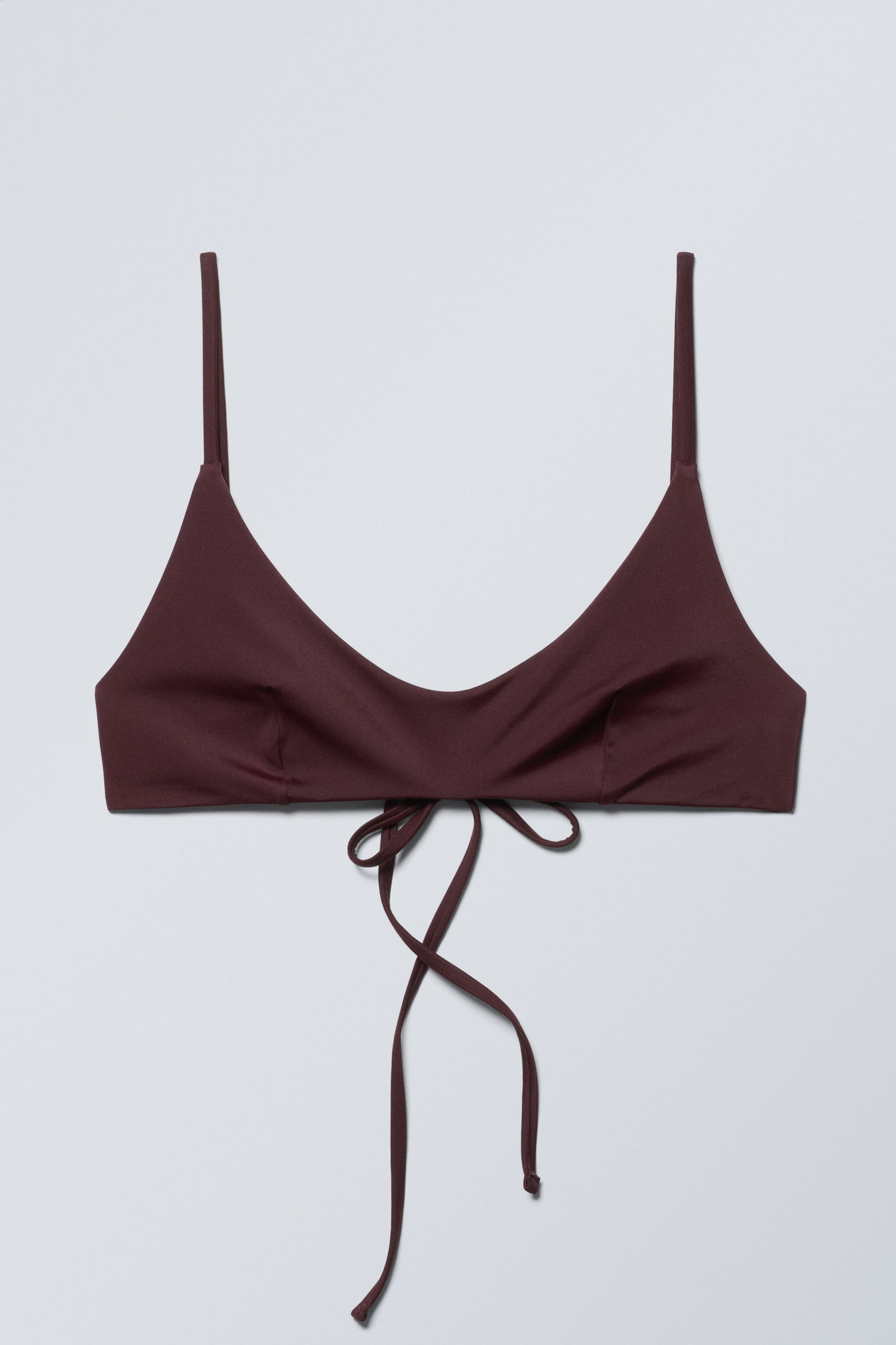 Dark Maroon - Strappy Bikini Top - 0