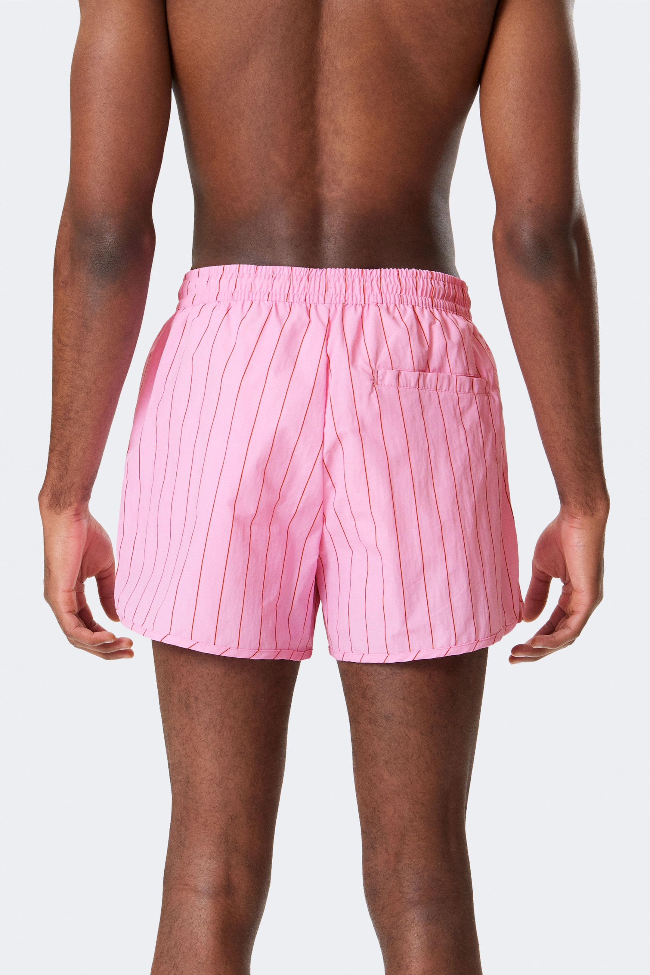 Striped Light Pink - Gestreifte, strukturierte Schwimmshorts - 3