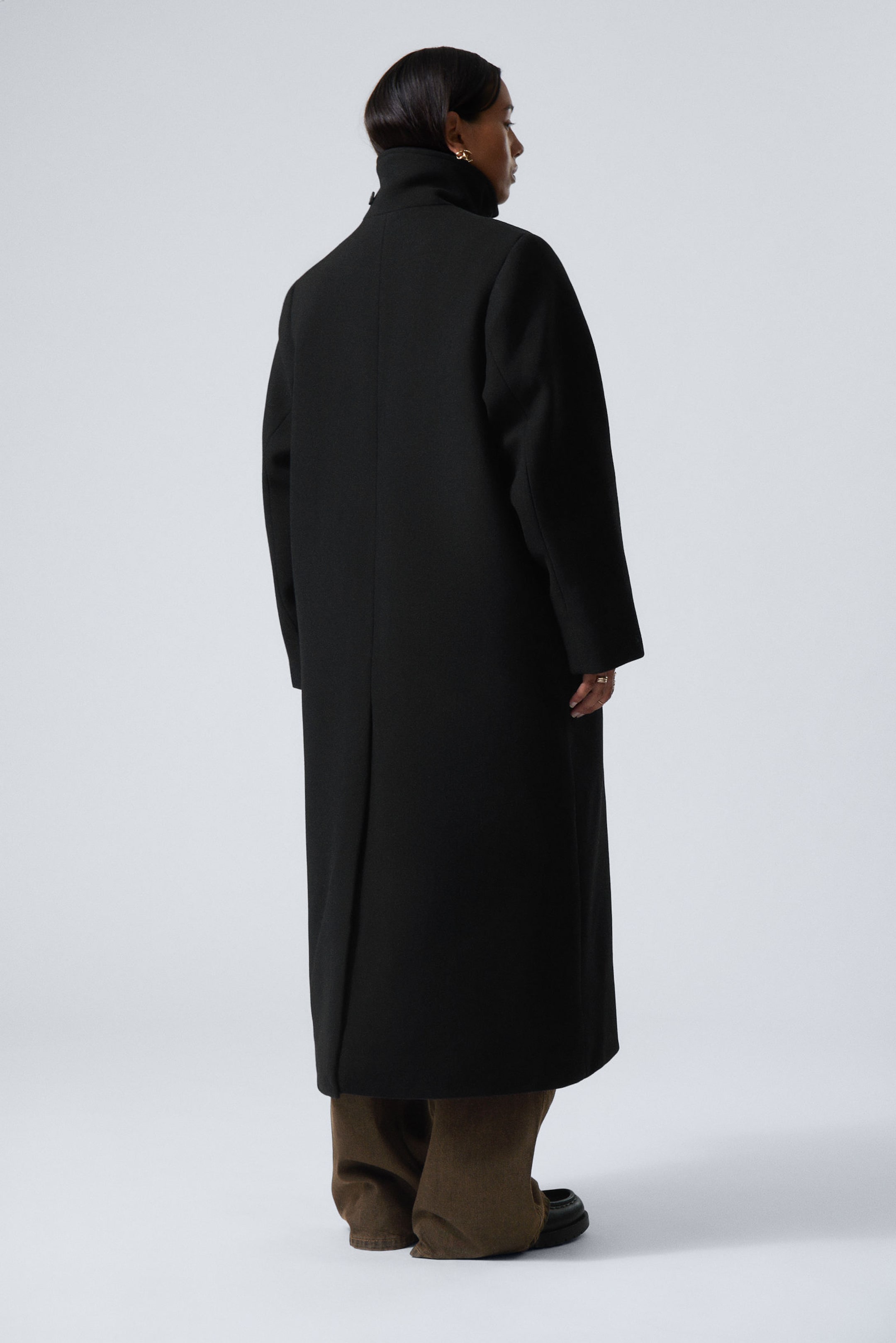 long oversized wool blend coat Black Weekday EU