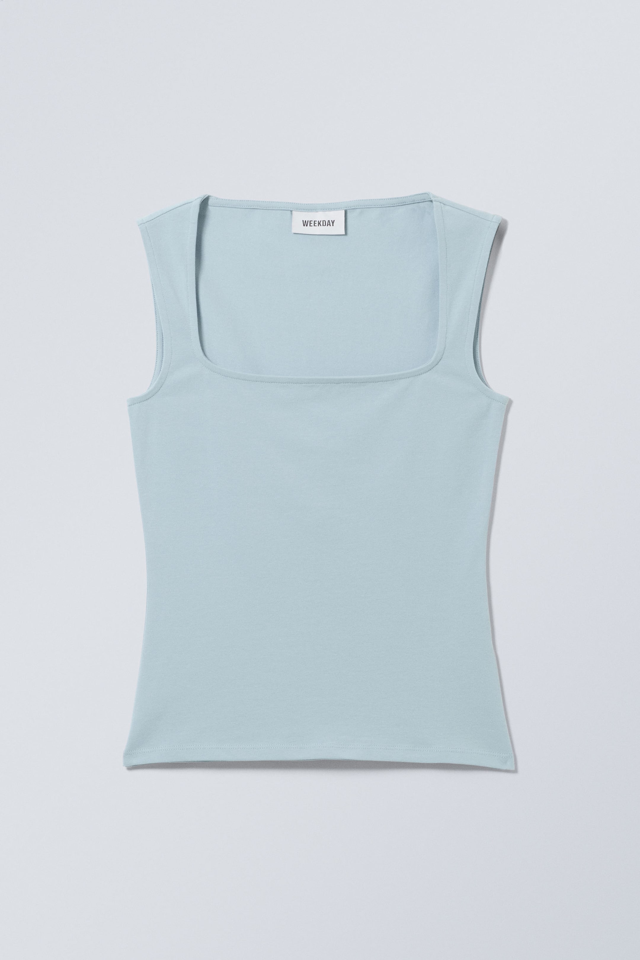 Light Blue - Antonia Square Neck Top - 0