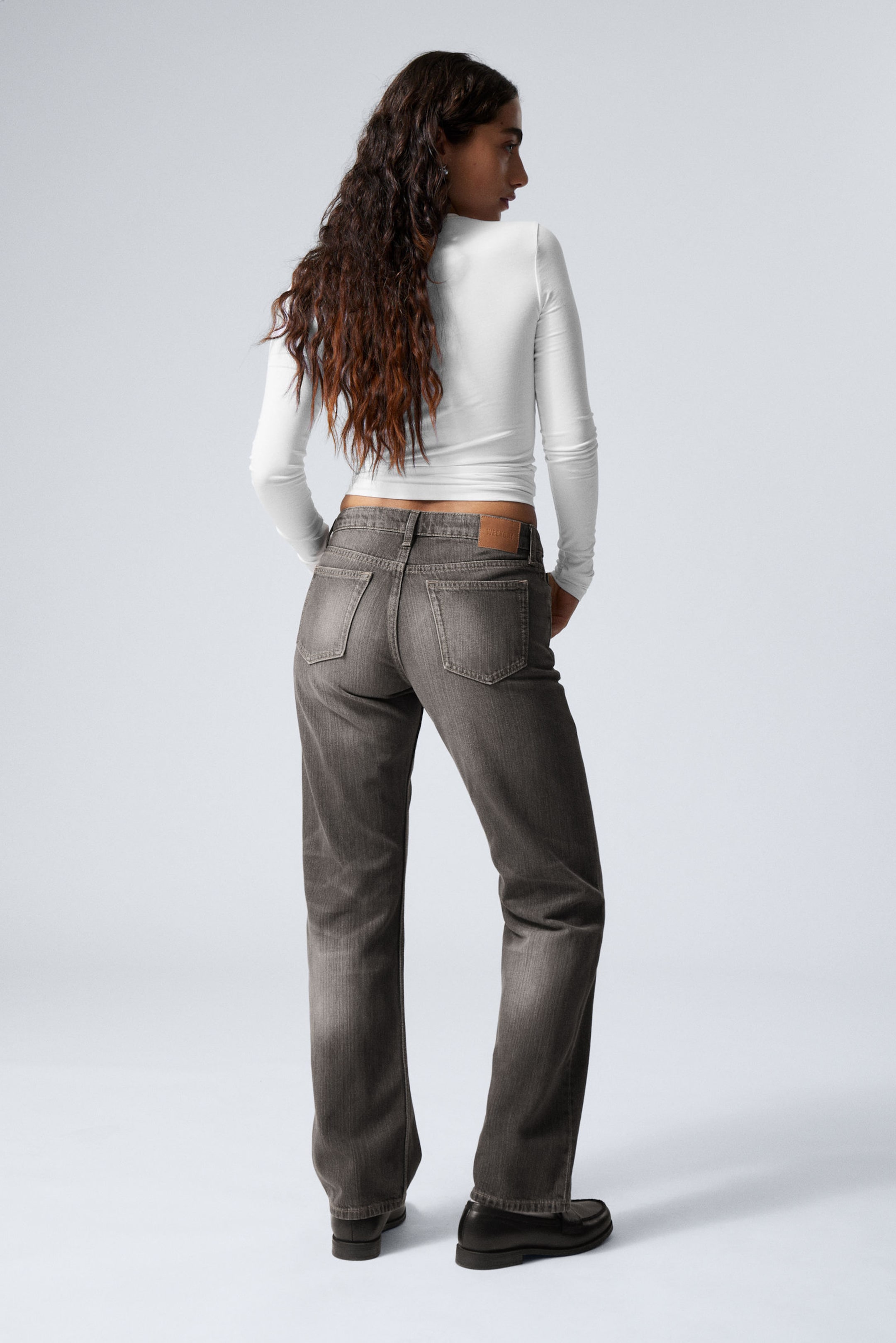 Mine Grey - Mellangrå - Arrow Low Waist Regular Straight Leg Jeans - 3