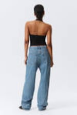 90s Blue - Mittelblau - Galaxy Loose Straight Leg Jeans - 9
