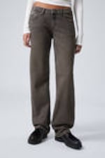 Clay Grey - Grey - Arrow Low Rise Regular Straight Leg Jeans - 1