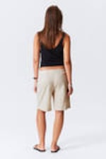 Ecru - Avslappnade shorts i linneblandning - 2