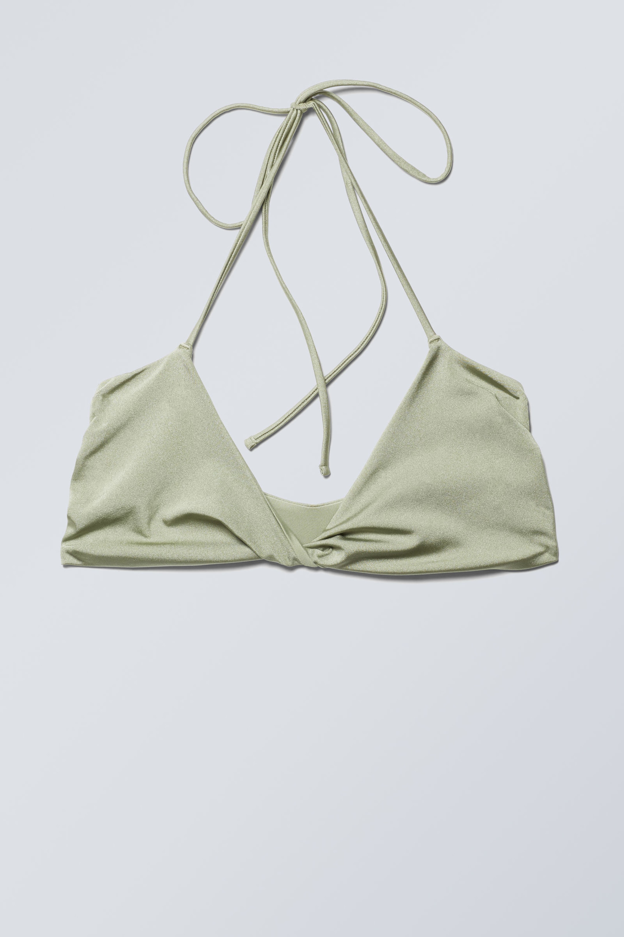 Light Dusty Khaki - Turn Halter Bikini Top - 0