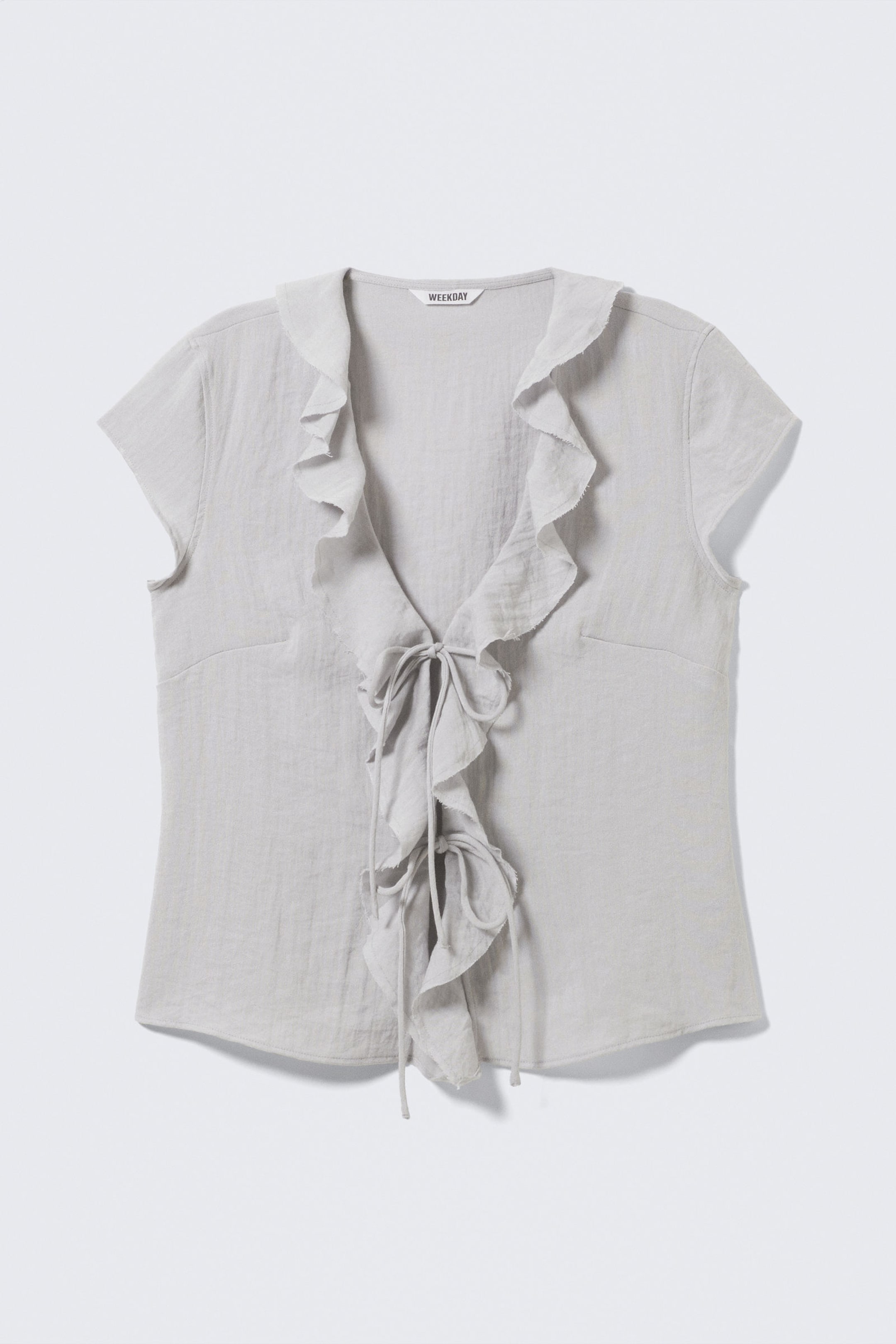 #BABBBD - Frilled Tie-Front Top - 1