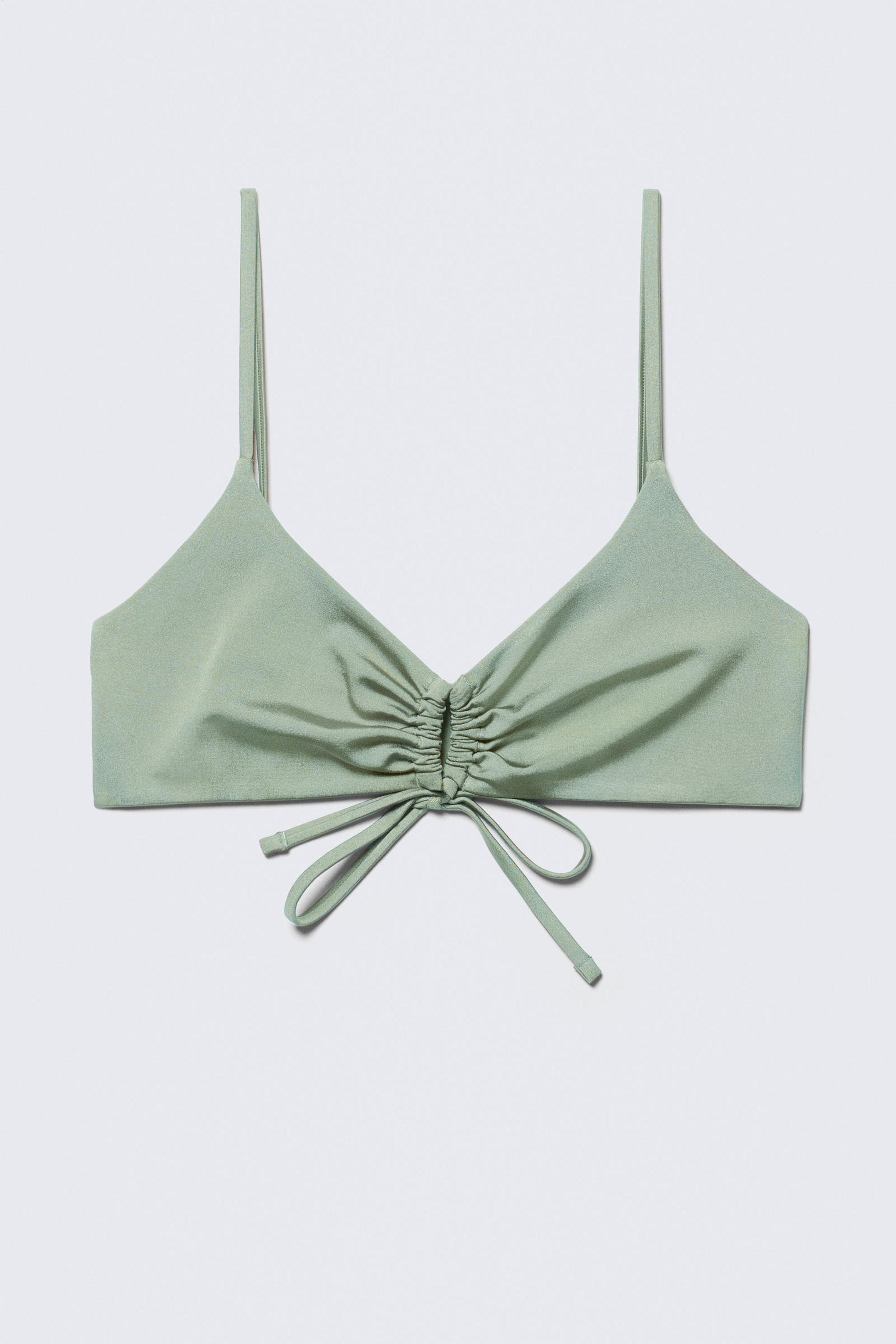 #88948C - Ruched Triangle Bikini Top - 1